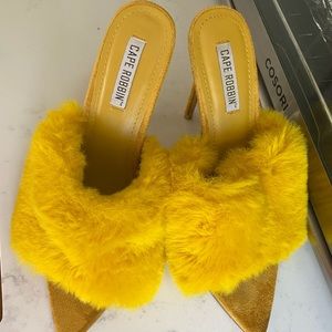 Ladies faux fur shoes